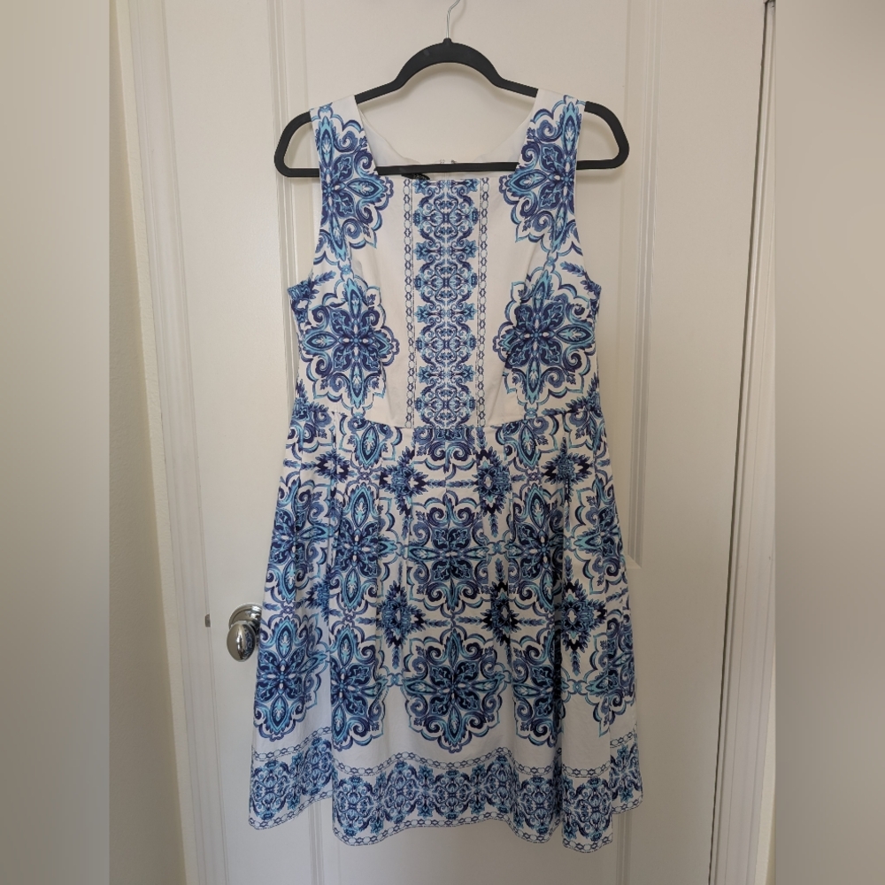 Talbots Blue and White Mini Dress